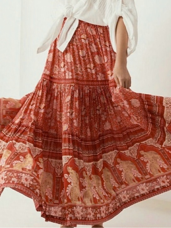 Spell Dresses & Skirts - Spell & The Gypsy Collective Poinciana Maxi Skirt in Cherry NWT